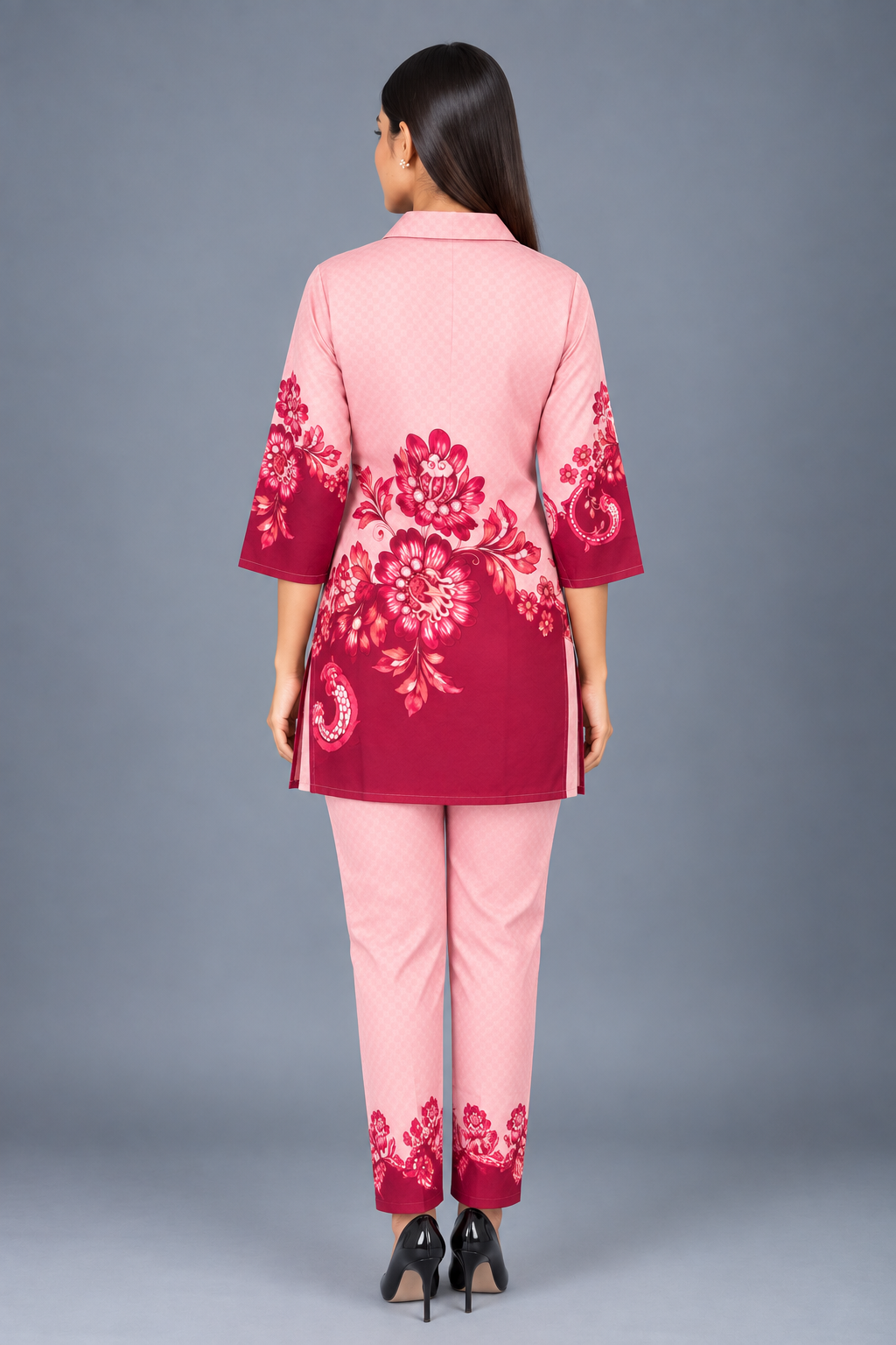 Blush Berry Reyon Co-Ord Set with Matching Free Scrunches